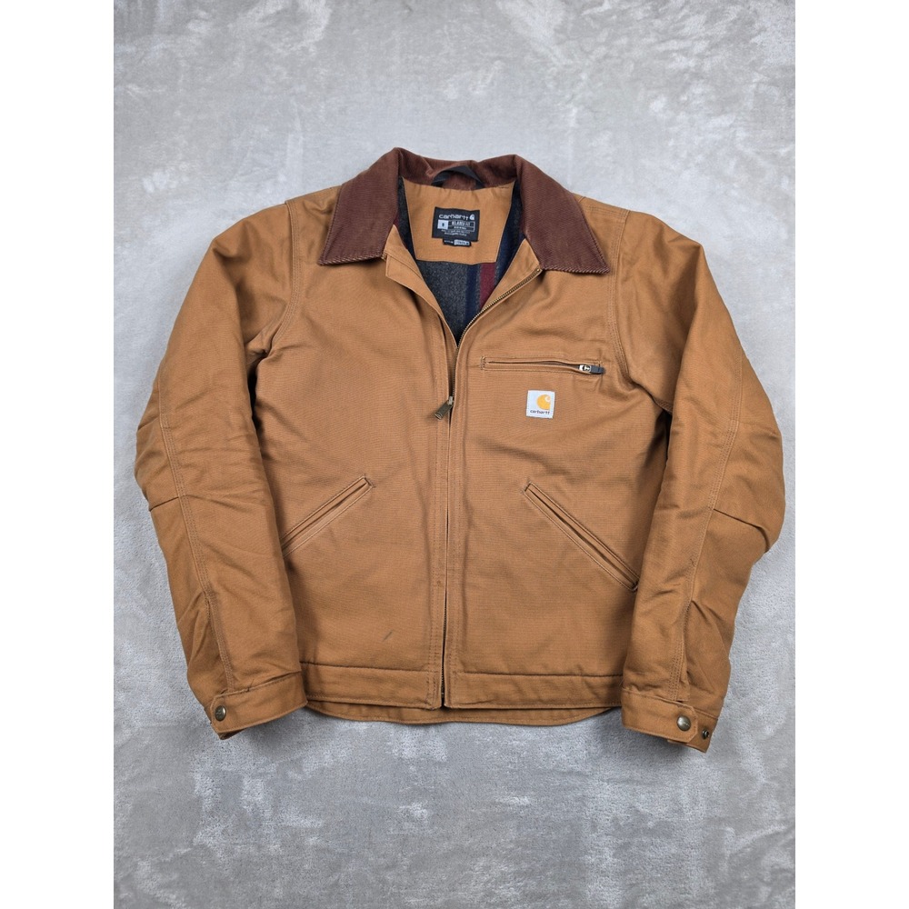 Carhartt Detroit Jacket Men S Brown 103828 Blanket Lined Duck Canvas Workwear